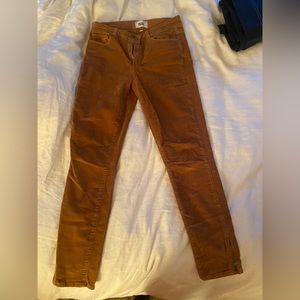 Paige corduroy jeans with half zip at the bottom